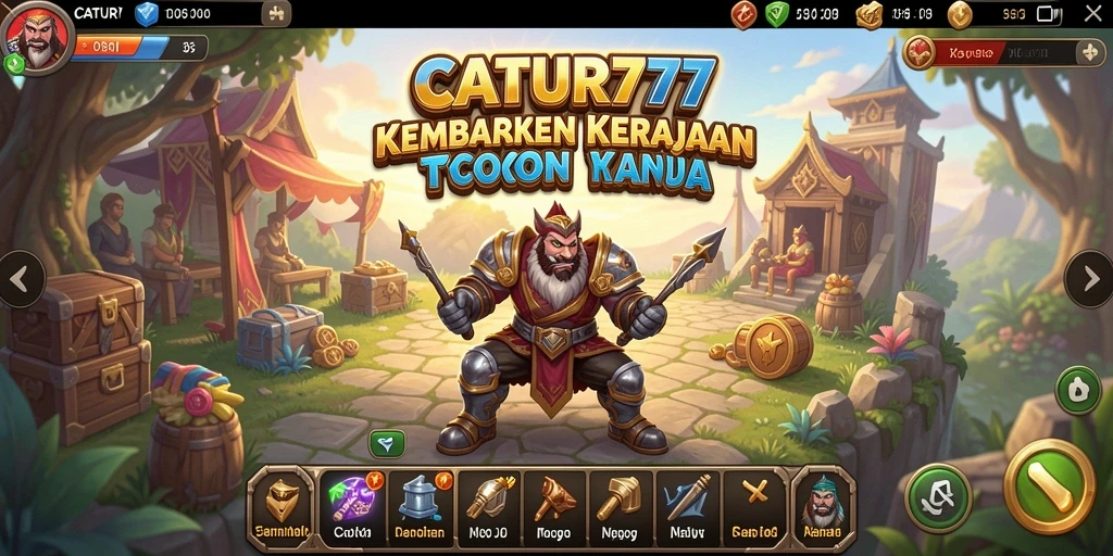 Tangkapan layar gameplay menunjukkan kemewahan kerajaan Anda di CATUR777.